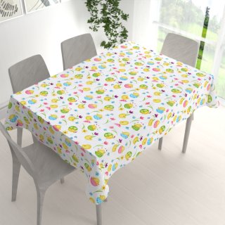 Bavlněný obdélníkový ubrus Sandra SA-074 Žlutá kuřátka - detail 1 - Biante.cz