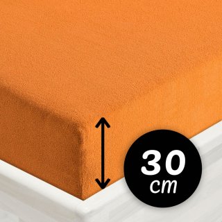 Froté napínací prostěradlo na vysokou matraci FR-006 Oranžové - Biante.cz