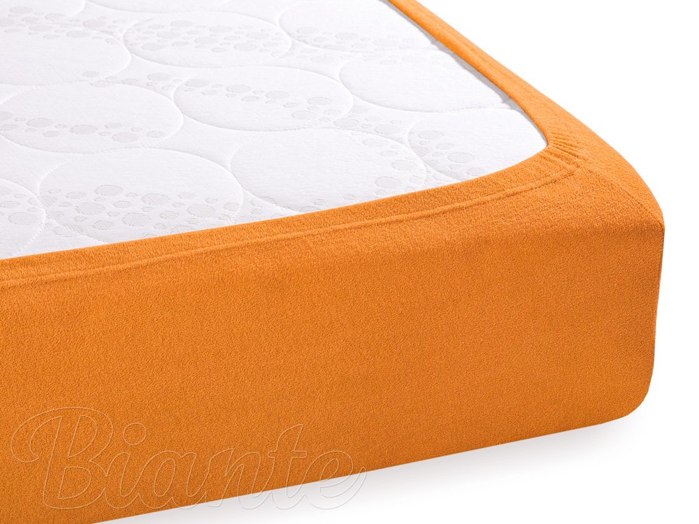 Froté napínací prostěradlo na vysokou matraci FR-006 Oranžové - detail 1 - Biante.cz Froté napínací prostěradlo na vysokou matraci FR-006 Oranžové - detail 1 - Biante.cz