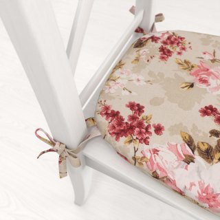 Oblý podsedák Leona LN-167 Plané růže na béžovém - 39x37x3 cm - detail 1 - Biante.cz Oblý podsedák Leona LN-167 Plané růže na béžovém - 39x37x3 cm - detail 1 - Biante.cz