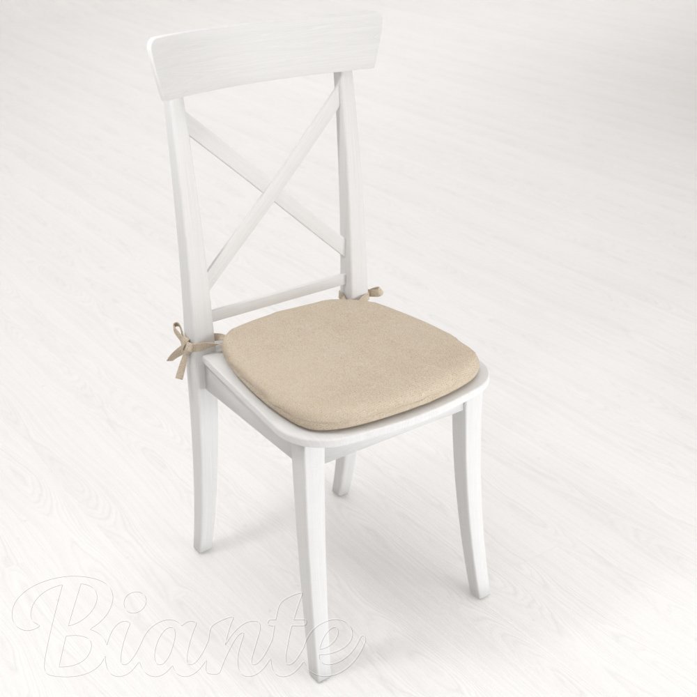 Oblý podsedák z imitace broušené kůže Alcantara ALC-007 Krémově béžový - 39x37x3 cm - detail 2 - Biante.cz