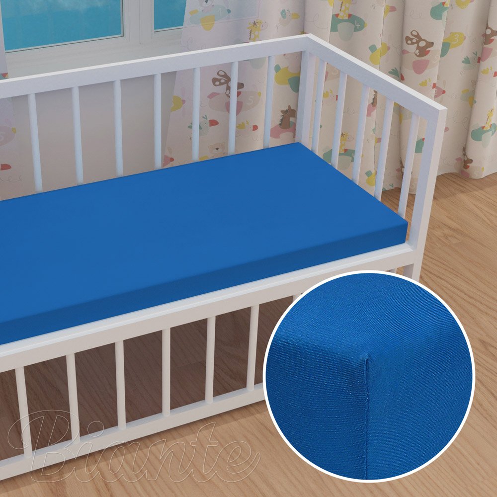 Dětské jersey napínací prostěradlo do postýlky JR-016 Modré - Biante.cz