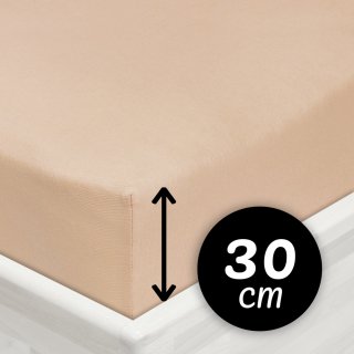 Jersey napínacie prestieradlo na vysoký matrac JR-033 Béžové - Biante.sk