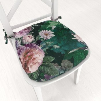 Oblý podsedák Parma PM-114 Fialové květy na tmavě zeleném - 39x37x3 cm - Biante.cz Oblý podsedák Parma PM-114 Fialové květy na tmavě zeleném - 39x37x3 cm - Biante.cz