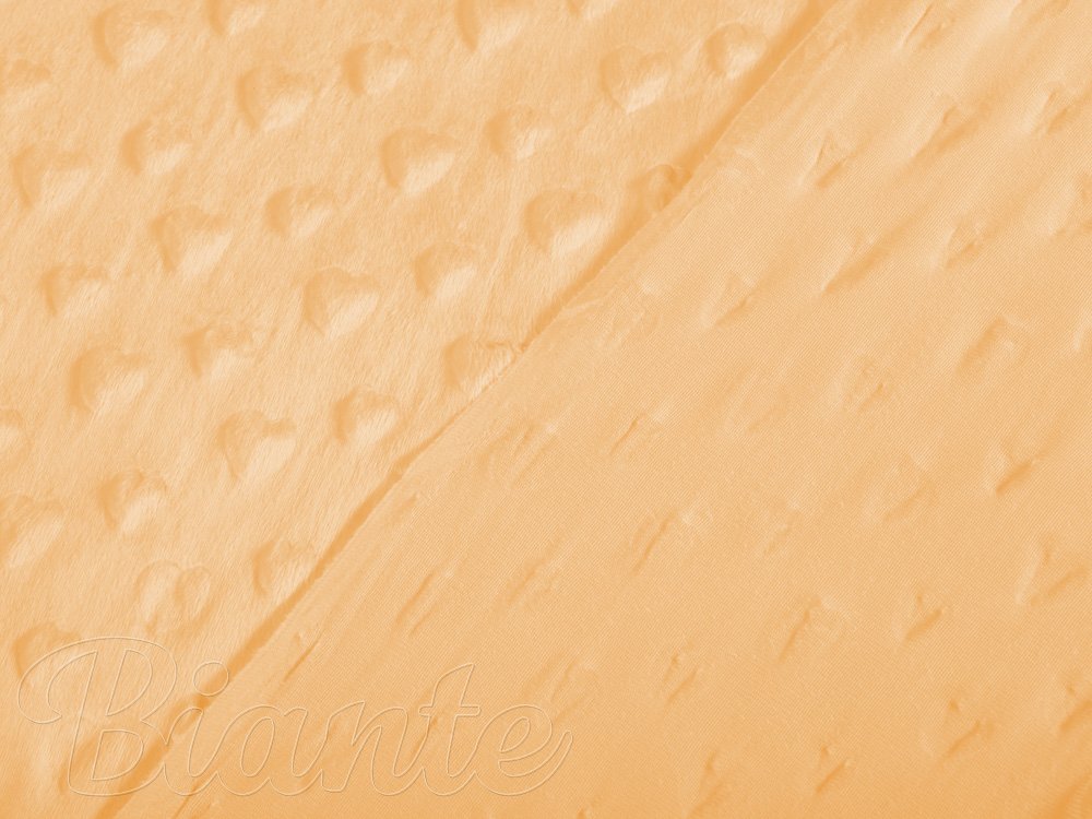 Dětská látka Minky 3D srdíčka MKS-007 Světle meruňková - šířka 150 cm - detail 3 - Biante.cz