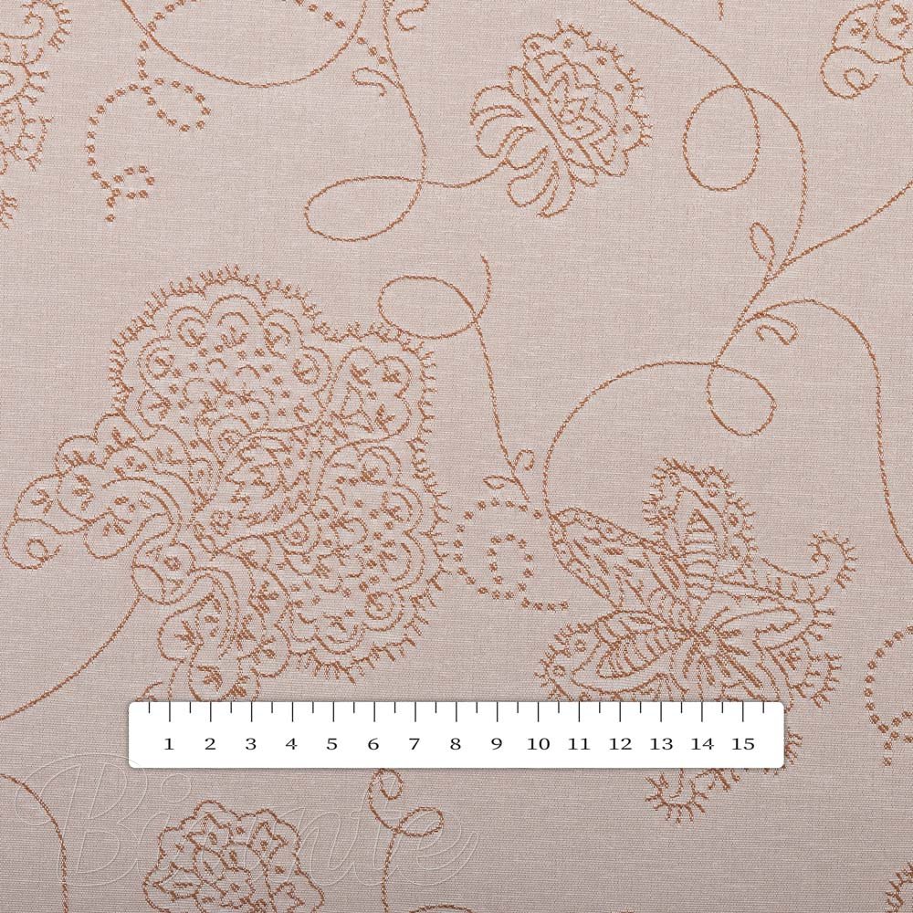 Teflonová látka na ubrusy TF-129 Hnědé květované ornamenty na šedobéžovém - šířka 180 cm - detail 5 - Biante.cz