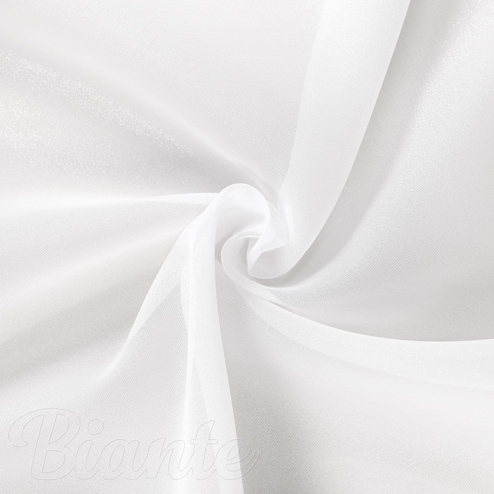 Biela hladká perleťovo lesklá záclona/organza s olovkom ZAC-032 výška 325 cm