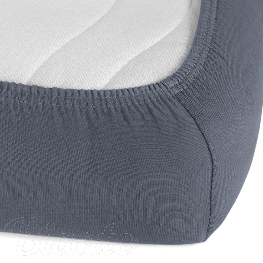 Dětské jersey napínací prostěradlo do postýlky JR-029 Antracitově šedé - detail 2 - Biante.cz