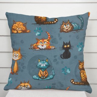Detská bavlnená obliečka na vankúš Sandra SA-705 Mačacia partia na tmavo sivomodrom - Biante.sk Detská bavlnená obliečka na vankúš Sandra SA-705 Mačacia partia na tmavo sivomodrom - Biante.sk