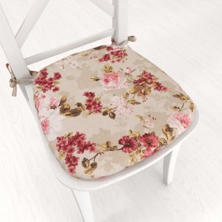 Oblý podsedák Leona LN-167 Plané růže na béžovém - 39x37x3 cm - Biante.cz Oblý podsedák Leona LN-167 Plané růže na béžovém - 39x37x3 cm - Biante.cz