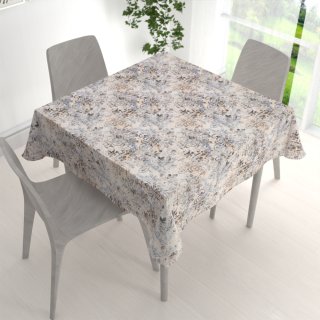 Sametový čtvercový ubrus Tamara TMR-057 Modro-zelený zámecký vzor na krémovém - detail 1 - Biante.cz Sametový čtvercový ubrus Tamara TMR-057 Modro-zelený zámecký vzor na krémovém - detail 1 - Biante.cz