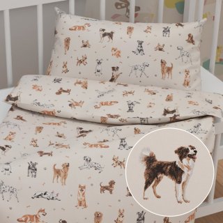 Detské bavlnené posteľné obliečky do postieľky Sandra SA-620 Psí kamaráti na krémovom - Biante.sk Detské bavlnené posteľné obliečky do postieľky Sandra SA-620 Psí kamaráti na krémovom - Biante.sk