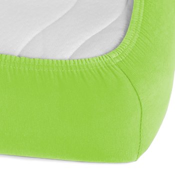 Jersey napínací prostěradlo na vysokou matraci JR-019 Zářivě zelené - detail 1 - Biante.cz Jersey napínací prostěradlo na vysokou matraci JR-019 Zářivě zelené - detail 1 - Biante.cz