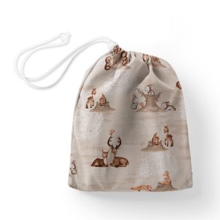 Bavlněný pytlík/sáček na přezůvky Sandra SA-698 Hnědá lesní zvířátka na béžovém - Biante.cz Bavlněný pytlík/sáček na přezůvky Sandra SA-698 Hnědá lesní zvířátka na béžovém - Biante.cz