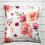 Bavlněný povlak na polštář s lemem Sandra SA-669 Červeno-růžové akvarelové květy - Biante.cz