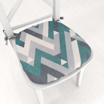 Sametový oblý podsedák Tamara TMR-026 Zeleno-šedý designový cik-cak - 39x37x3 cm - Biante.cz Sametový oblý podsedák Tamara TMR-026 Zeleno-šedý designový cik-cak - 39x37x3 cm - Biante.cz