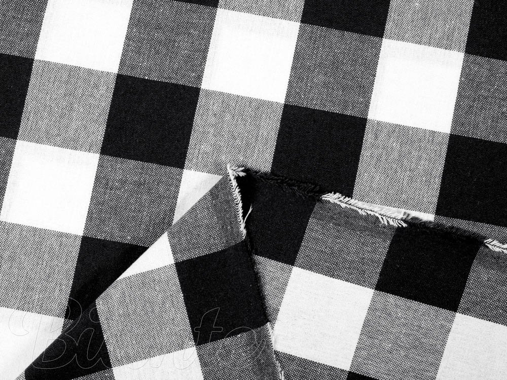 Bavlněná látka Olivia OL-004 Černo-bílá kostka velká - šířka 150 cm - detail 3 - Biante.cz Bavlněná látka Olivia OL-004 Černo-bílá kostka velká - šířka 150 cm - detail 3 - Biante.cz