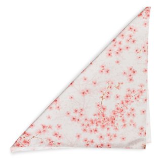 Bavlněný šátek Sandra SA-633 Růžové třešňové květy na bílém - detail 1 - Biante.cz
