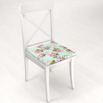 Sametový čtvercový podsedák Tamara TMR-038 Růžová zahrada na světle modrém - 38x38x3 cm - detail 1 - Biante.cz Sametový čtvercový podsedák Tamara TMR-038 Růžová zahrada na světle modrém - 38x38x3 cm - detail 1 - Biante.cz