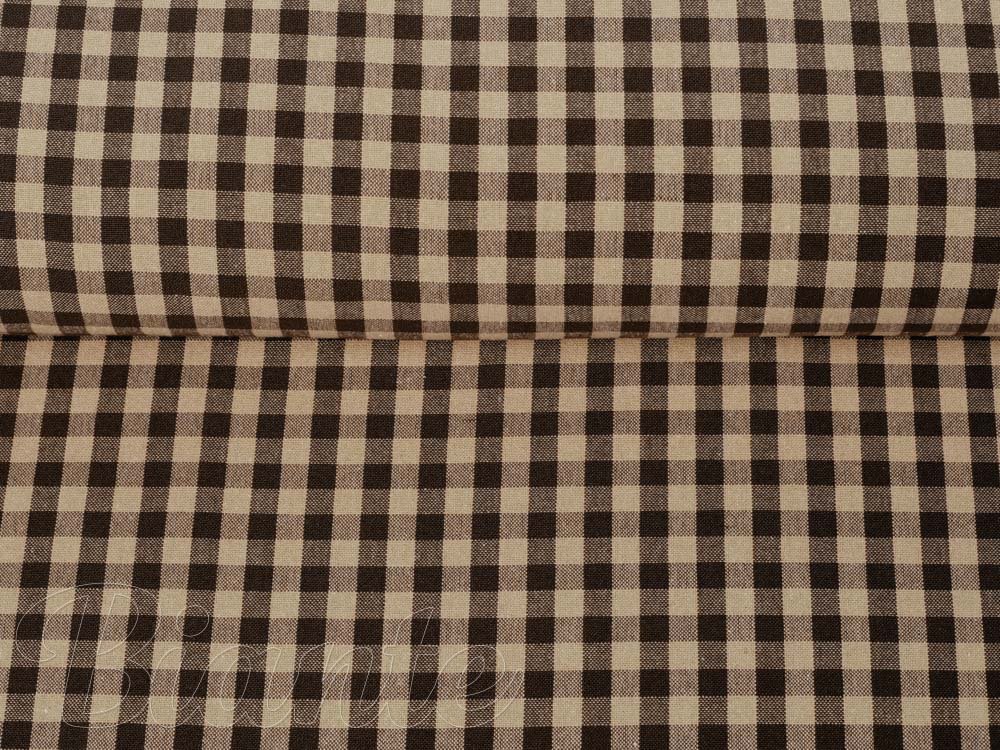 Bavlněná látka Olivia OL-019 Hnědo-béžová kostka malá - šířka 150 cm - detail 2 - Biante.cz Bavlněná látka Olivia OL-019 Hnědo-béžová kostka malá - šířka 150 cm - detail 2 - Biante.cz