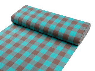 Bavlnená látka Olivia OL-018 Tyrkysovo-hnedá kocka veľká - šírka 150 cm - detail 2 - Biante.sk Bavlnená látka Olivia OL-018 Tyrkysovo-hnedá kocka veľká - šírka 150 cm - detail 2 - Biante.sk