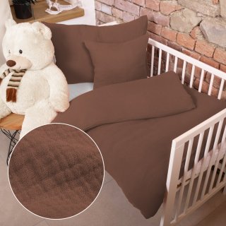 Dětské mušelínové povlečení do postýlky Nature MSN-075 Hnědé - Biante.cz