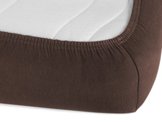 Jersey napínacie prestieradlo na vysoký matrac JR-026 Čokoládovo hnedé - detail 1 - Biante.sk Jersey napínacie prestieradlo na vysoký matrac JR-026 Čokoládovo hnedé - detail 1 - Biante.sk