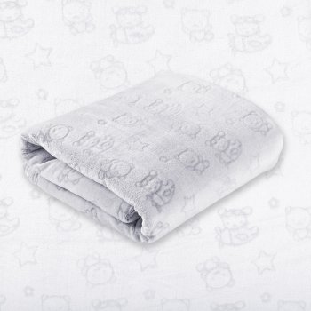 Dětská mikroplyšová deka MIP-026 Světle šedí medvídci - Biante.cz