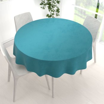 Sametový kulatý ubrus Velvet Premium SVP-035 Tyrkysově modrý - detail 1 - Biante.cz