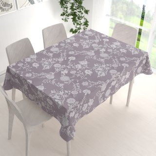 Dekorační obdélníkový ubrus PM-045 Zámecké květy na pastelově fialovém - detail 1 - Biante.cz Dekorační obdélníkový ubrus PM-045 Zámecké květy na pastelově fialovém - detail 1 - Biante.cz