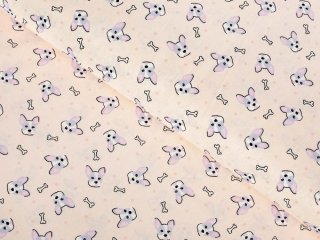 Dětská bavlněná látka/plátno Sandra SA-043 Buldočci na lososovém - šířka 150 cm - detail 1 - Biante.cz