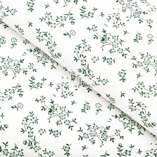 Bavlněná látka/plátno Sandra SA-680 Tmavě zelené kvítí na bílém - šířka 140 cm - Biante.cz Bavlněná látka/plátno Sandra SA-680 Tmavě zelené kvítí na bílém - šířka 140 cm - Biante.cz