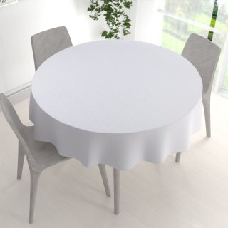 Teflonový kulatý ubrus TF-078 Ornamenty - studená bílá - detail 1 - Biante.cz