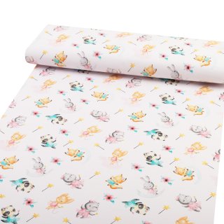 Dětská bavlněná látka/plátno Sandra SA-671 Zvířátka baletky na bílém - šířka 160 cm - detail 1 - Biante.cz Dětská bavlněná látka/plátno Sandra SA-671 Zvířátka baletky na bílém - šířka 160 cm - detail 1 - Biante.cz