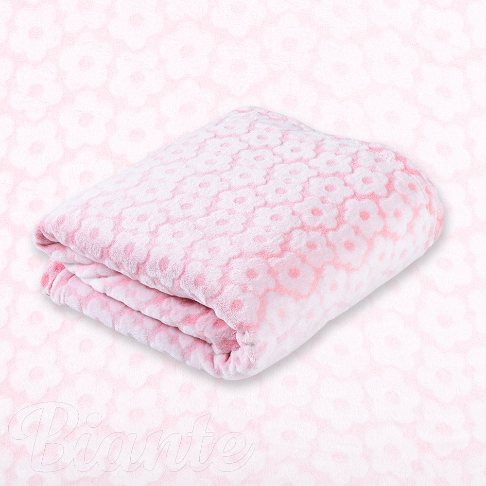 Mikroplyšová deka MIP-027 Světle růžové květy - Biante.cz