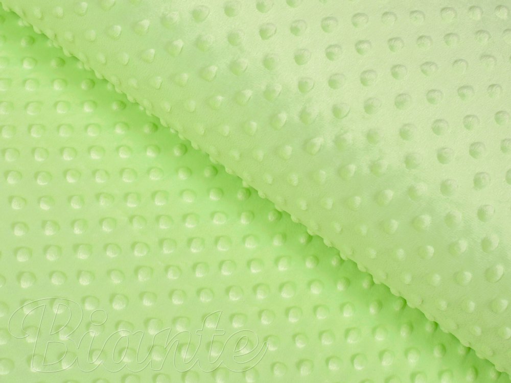 Dětská látka Minky 3D puntíky MKP-005 Pastelová světle zelená - šířka 150 cm - Biante.cz Dětská látka Minky 3D puntíky MKP-005 Pastelová světle zelená - šířka 150 cm - Biante.cz