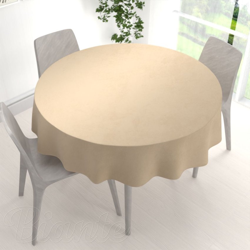 Velký sametový kulatý ubrus Velvet Premium SVP-045 Kávově béžový - detail 1 - Biante.cz