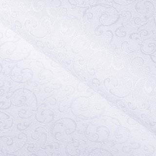 Teflónová látka na obrusy TF-078 Ornamenty - studená biela - šírka 160 cm - Biante.sk