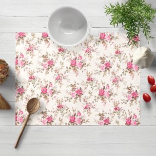 Dekorační prostírání na stůl PML-107 Růžové růžičky na bílém - Biante.cz