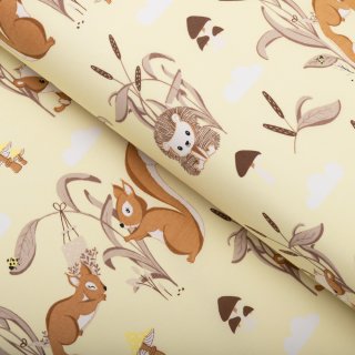 Detská bavlnená látka/plátno Sandra SA-700 Veveričky a ježkovia na svetlo vanilkovom - šírka 160 cm - Biante.sk Detská bavlnená látka/plátno Sandra SA-700 Veveričky a ježkovia na svetlo vanilkovom - šírka 160 cm - Biante.sk