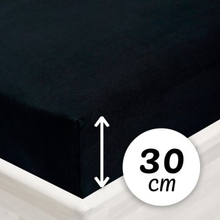 Jersey napínacie prestieradlo na vysoký matrac JR-030 Čierne - Biante.sk
