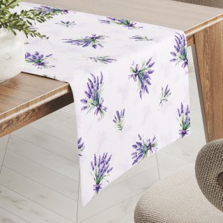 Teflonový běhoun na stůl TF-128 Snítky levandulí na bílém - Biante.cz Teflonový běhoun na stůl TF-128 Snítky levandulí na bílém - Biante.cz