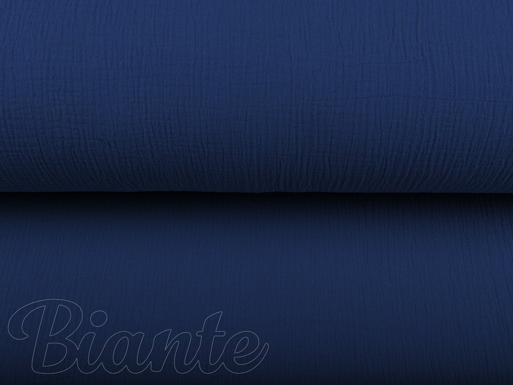 Mušelín dvojitá gázovina MSN-055 Tmavě modrá - metráž šířka 140 cm - detail 5 - Biante.cz