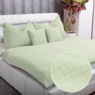 Mušelínové ložní povlečení Nature MSN-030 Pastelově pistáciové - Biante.cz
