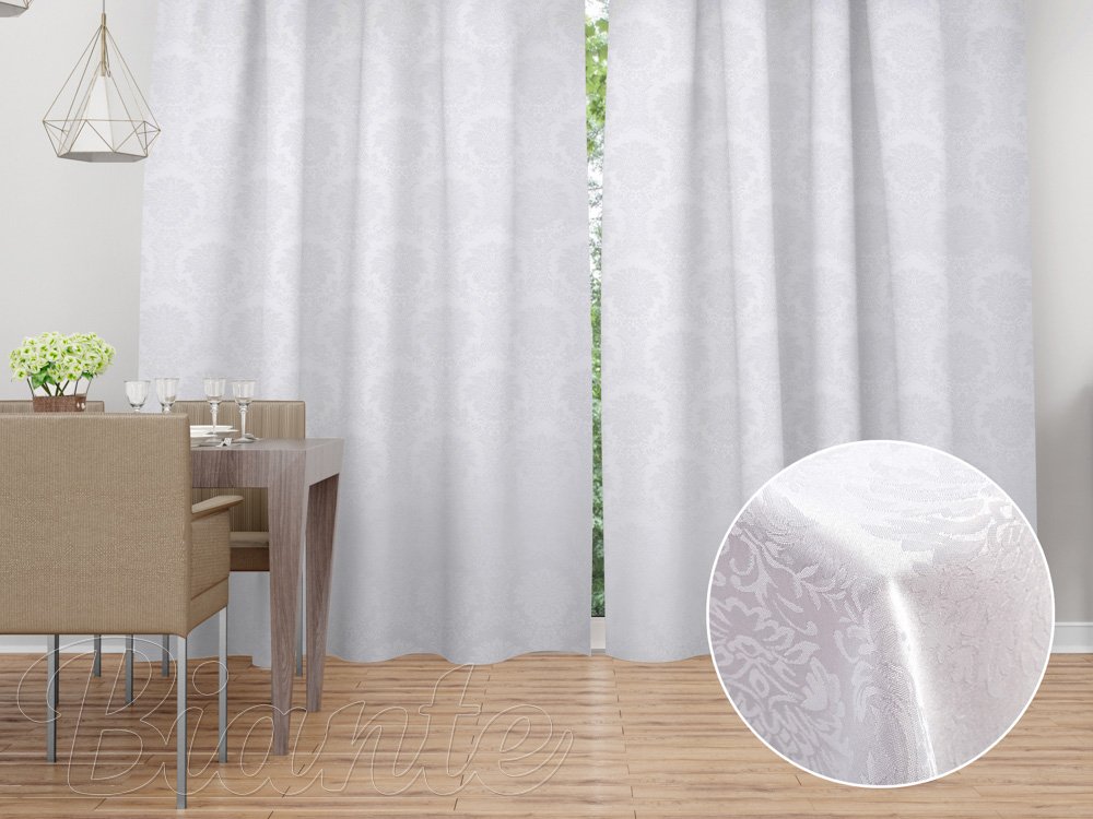 Dekorační závěs Monako PM-122 Zámecký vzor bílý - šířka 270 cm - Biante.cz