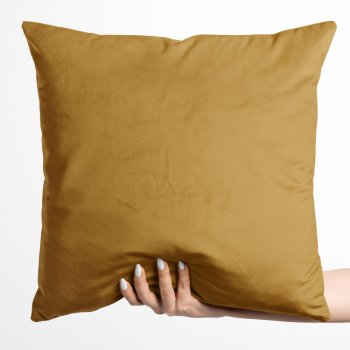 Sametový povlak na polštář Velvet Premium SVP-009 Hořčicový - Biante.cz