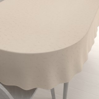 Teflonový oválný ubrus TF-025 Pnoucí lístky - béžový - Biante.cz