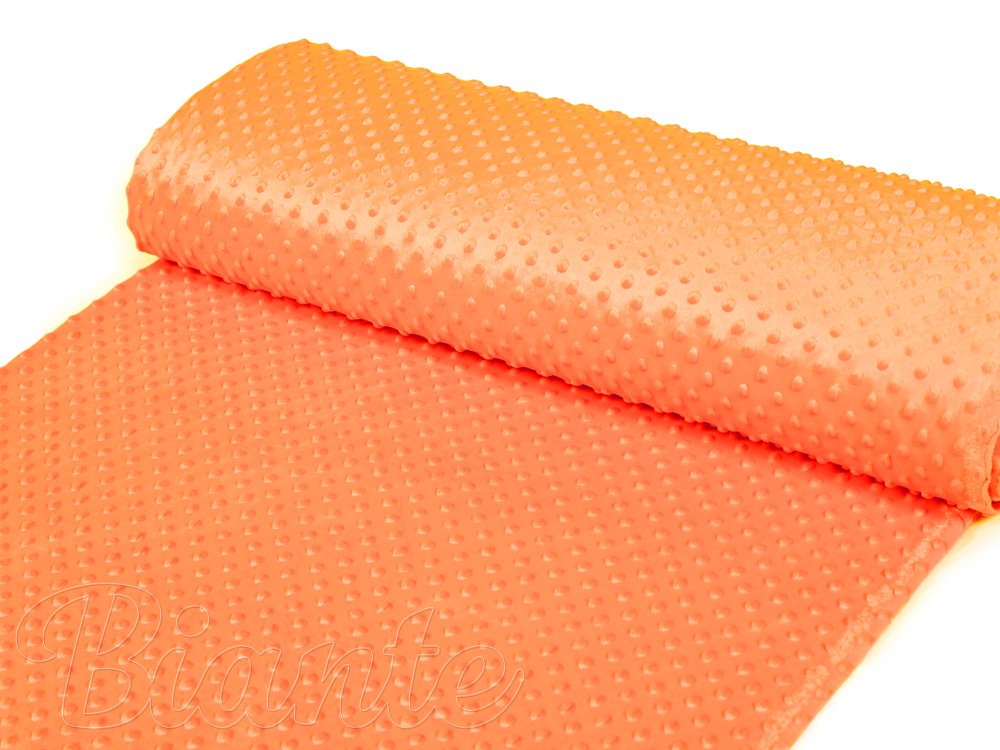 Dětská látka Minky 3D puntíky MKP-022 Oranžová - šířka 150 cm - detail 2 - Biante.cz Dětská látka Minky 3D puntíky MKP-022 Oranžová - šířka 150 cm - detail 2 - Biante.cz