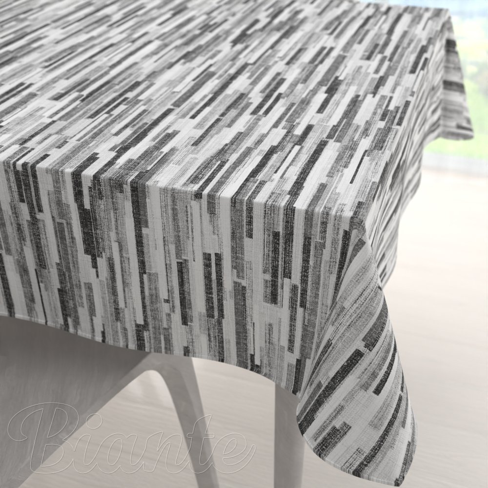 Velký dekorační čtvercový ubrus Leona LN-175 Šedo-černé proužky - Biante.cz