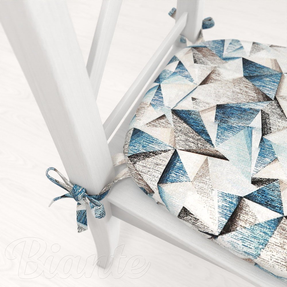 Oblý podsedák Porto PRT-007 Modro-hnědé krystaly - 39x37x3 cm - detail 1 - Biante.cz